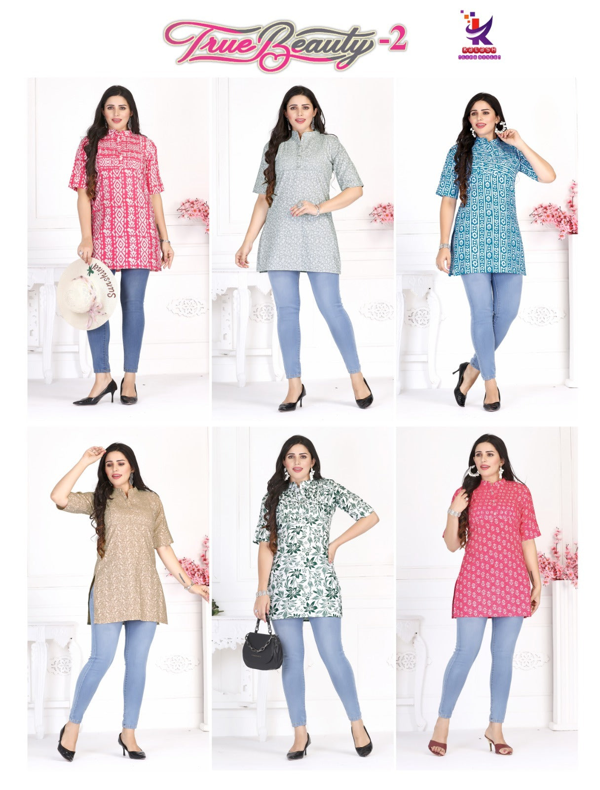 True Beauty 2 Mlm Kalash Lifestyle Cotton Short Kurtis Wholesaler Ahmedabad