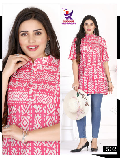 True Beauty 2 Mlm Kalash Lifestyle Cotton Short Kurtis Wholesaler Ahmedabad
