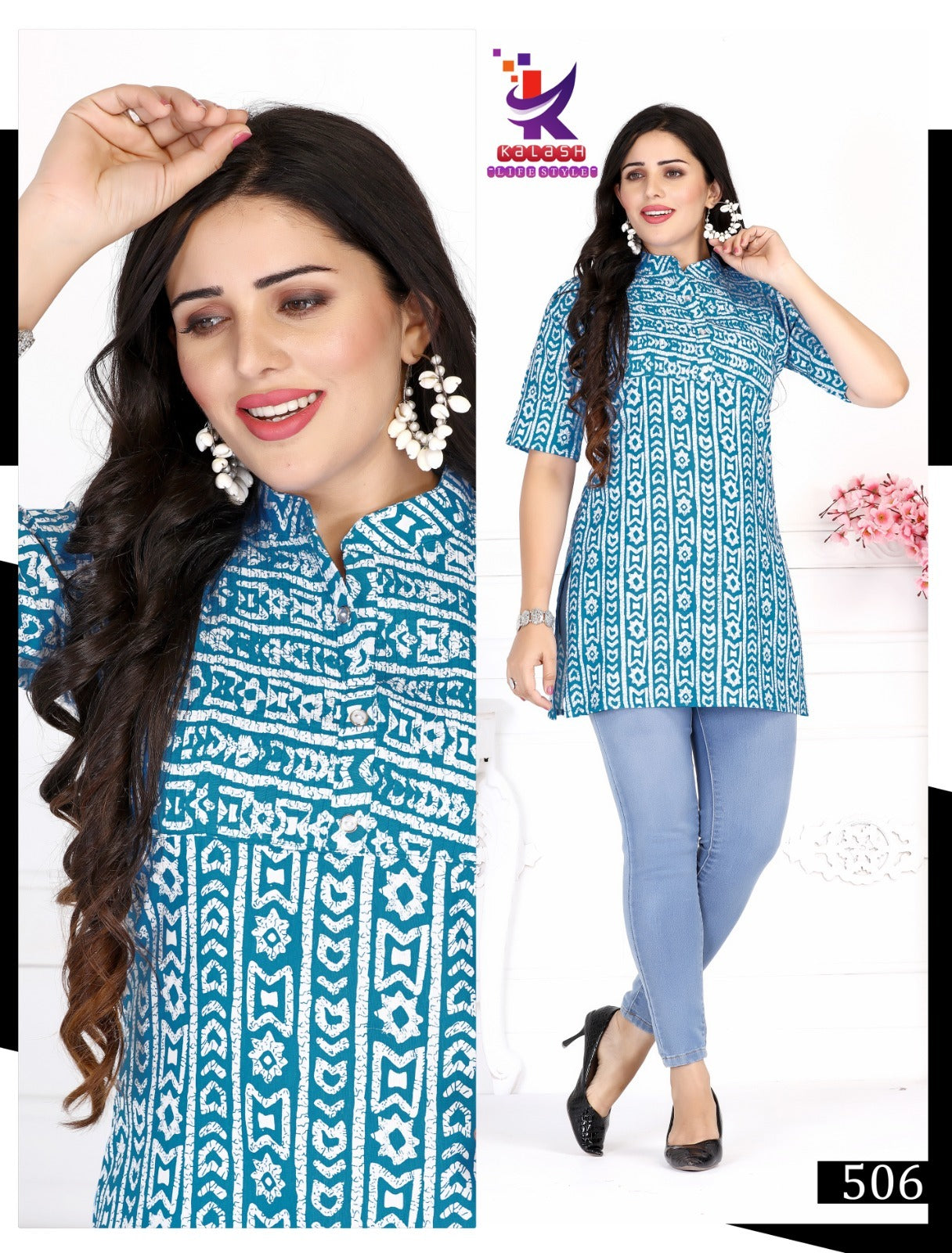 True Beauty 2 Mlm Kalash Lifestyle Cotton Short Kurtis Wholesaler Ahmedabad
