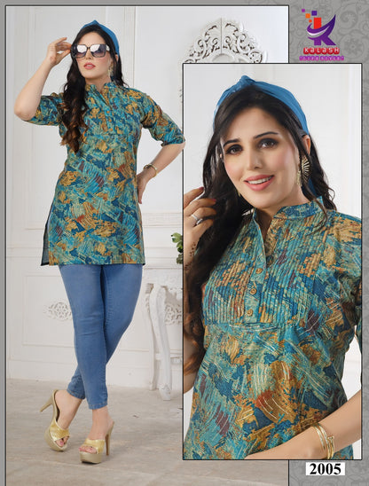 True Heart 2 Mlm Kalash Lifestyle Muslin Short Kurtis Wholesaler Gujarat