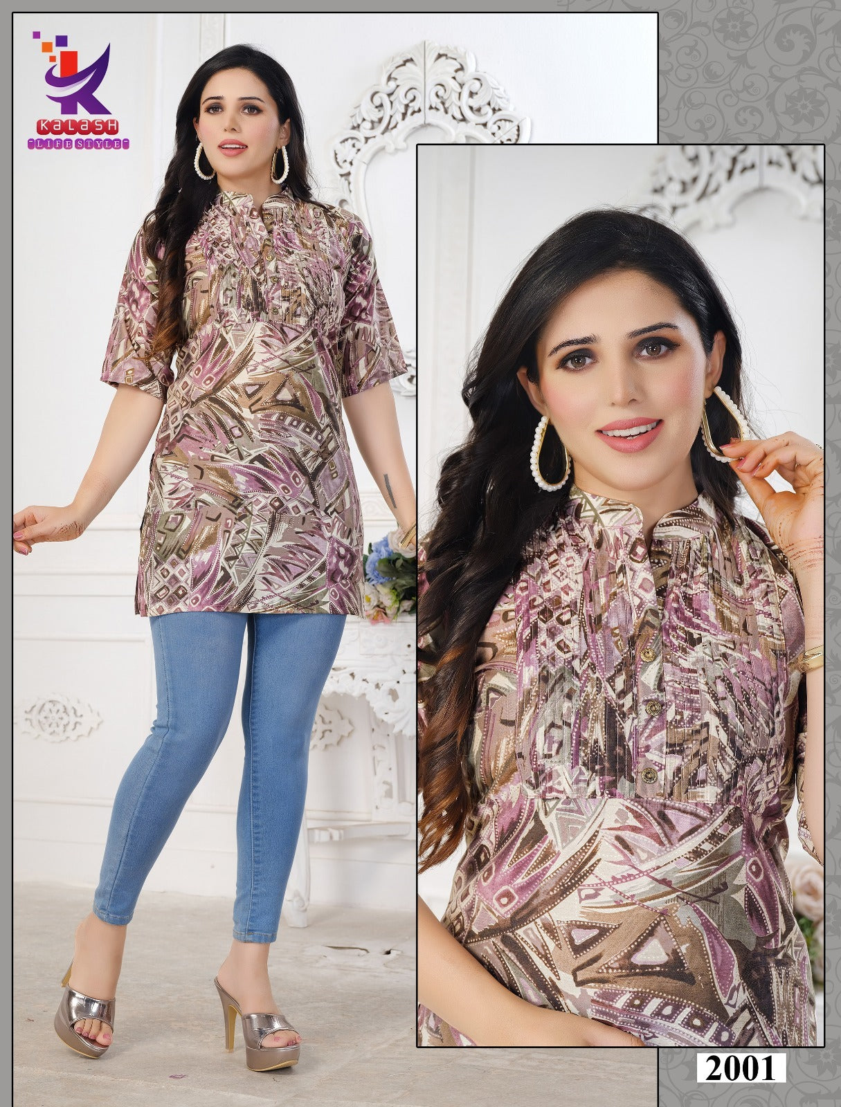 True Heart 2 Mlm Kalash Lifestyle Muslin Short Kurtis Wholesaler Gujarat