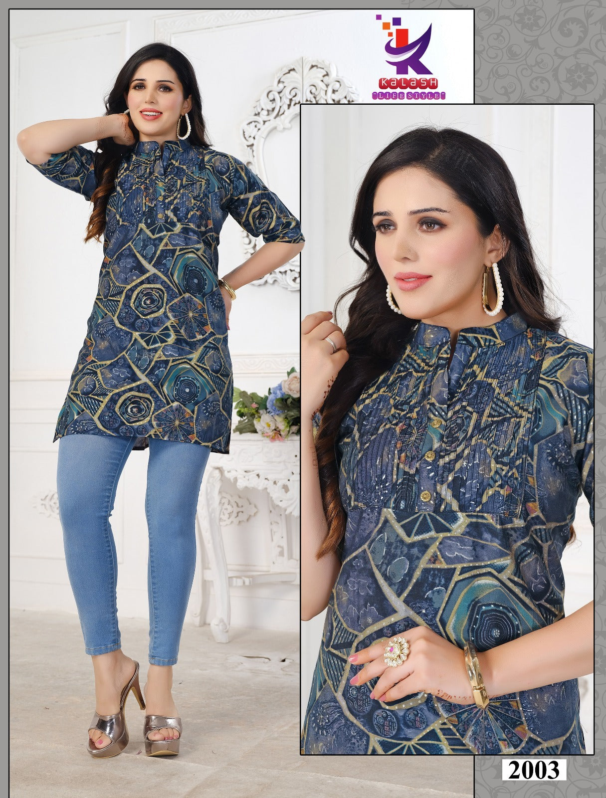 True Heart 2 Mlm Kalash Lifestyle Muslin Short Kurtis Wholesaler Gujarat