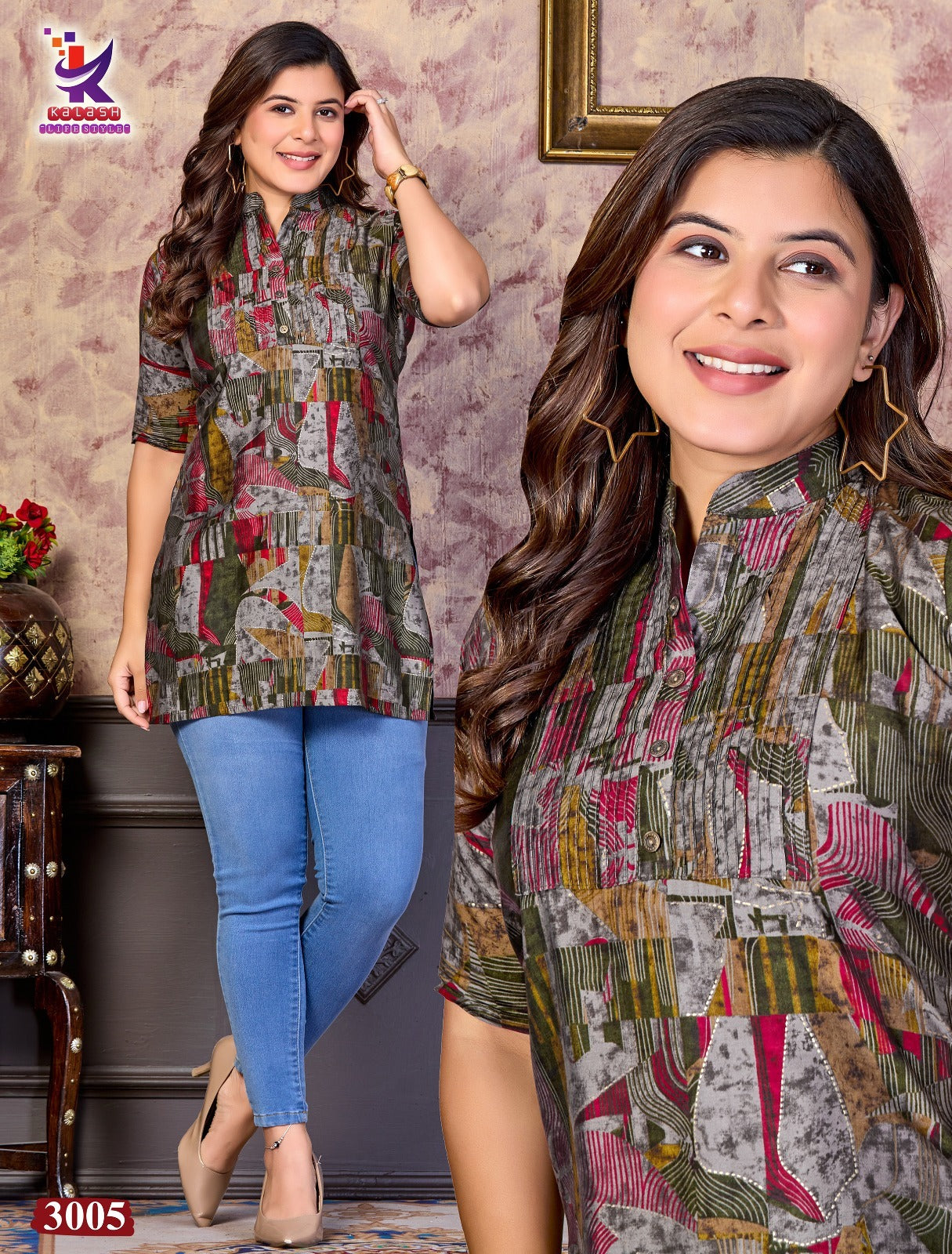 True Heart Mlm Kalash Lifestyle Muslin Short Kurtis Exporter