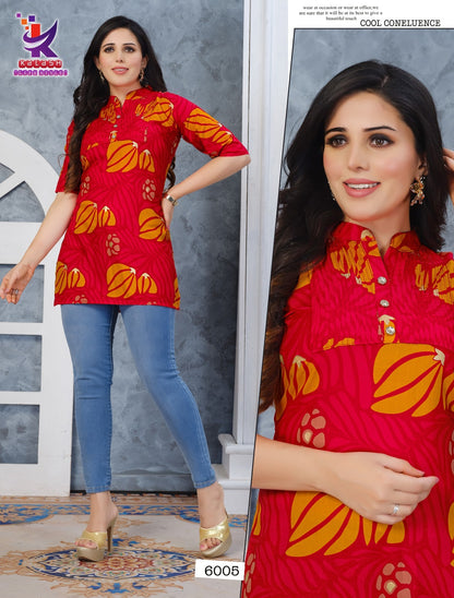 True You 5 Mlm Kalash Lifestyle Rayon 14Kg Short Kurtis Wholesaler India