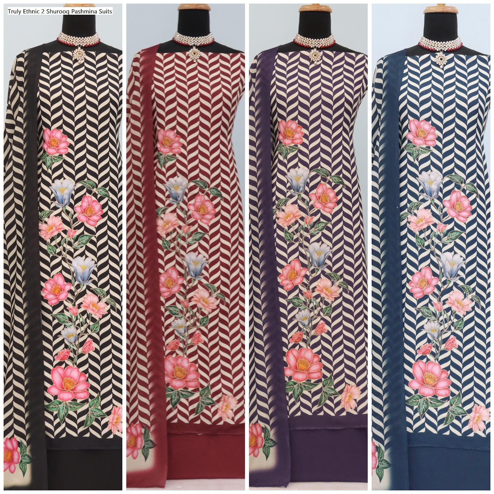 Truly Ethnic 2 Shurooq Viscose Pashmina Suits Supplier