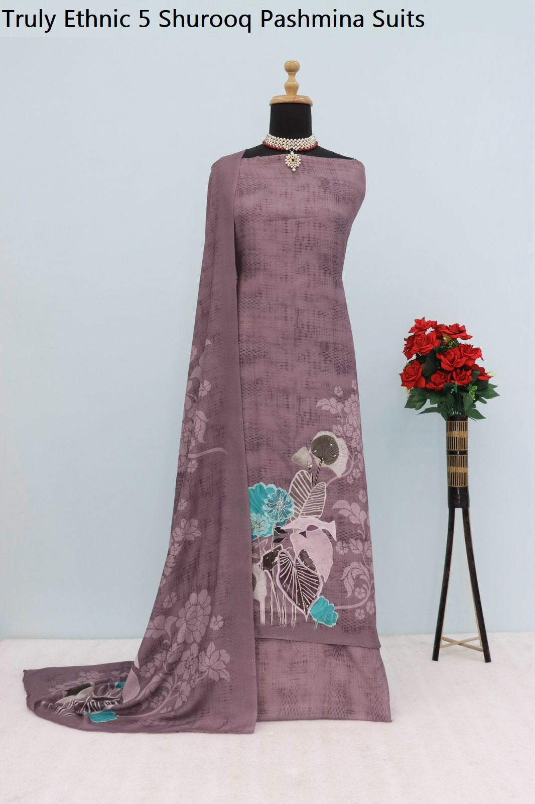 Truly Ethnic 5 Shurooq Viscose Pashmina Suits Wholesale Rate