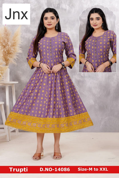 Trupti Jnx Anarkali Kurtis Supplier Ahmedabad