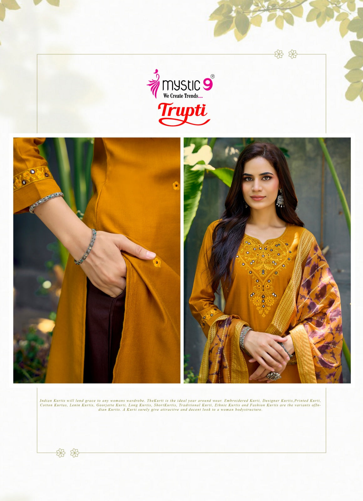 Trupti Vol 1 Mystic 9 Vertican Readymade Pant Style Suits Wholesaler Gujarat