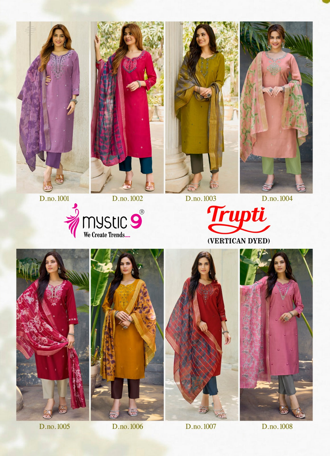 Trupti Vol 1 Mystic 9 Vertican Readymade Pant Style Suits Wholesaler Gujarat