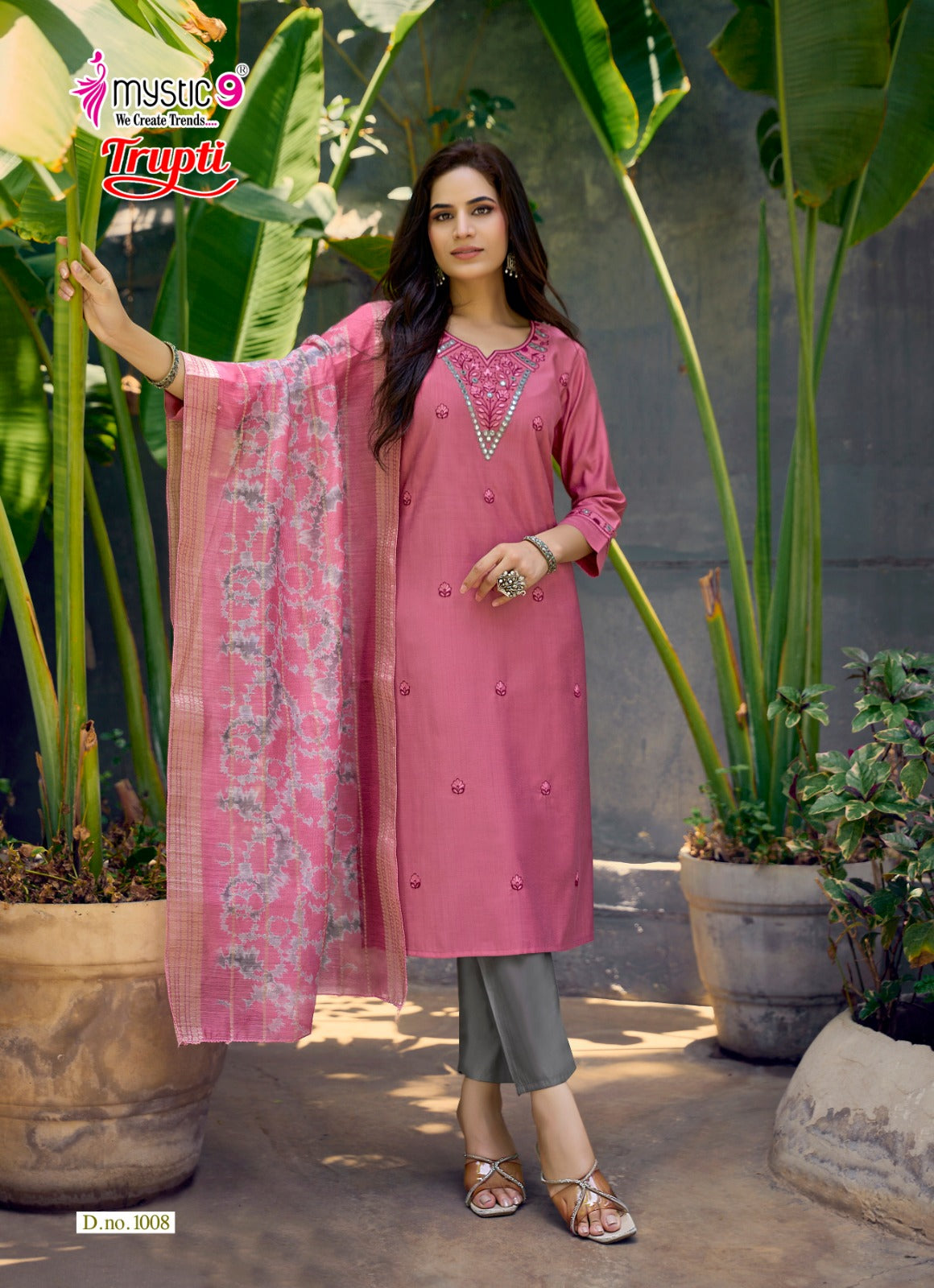 Trupti Vol 1 Mystic 9 Vertican Readymade Pant Style Suits Wholesaler Gujarat