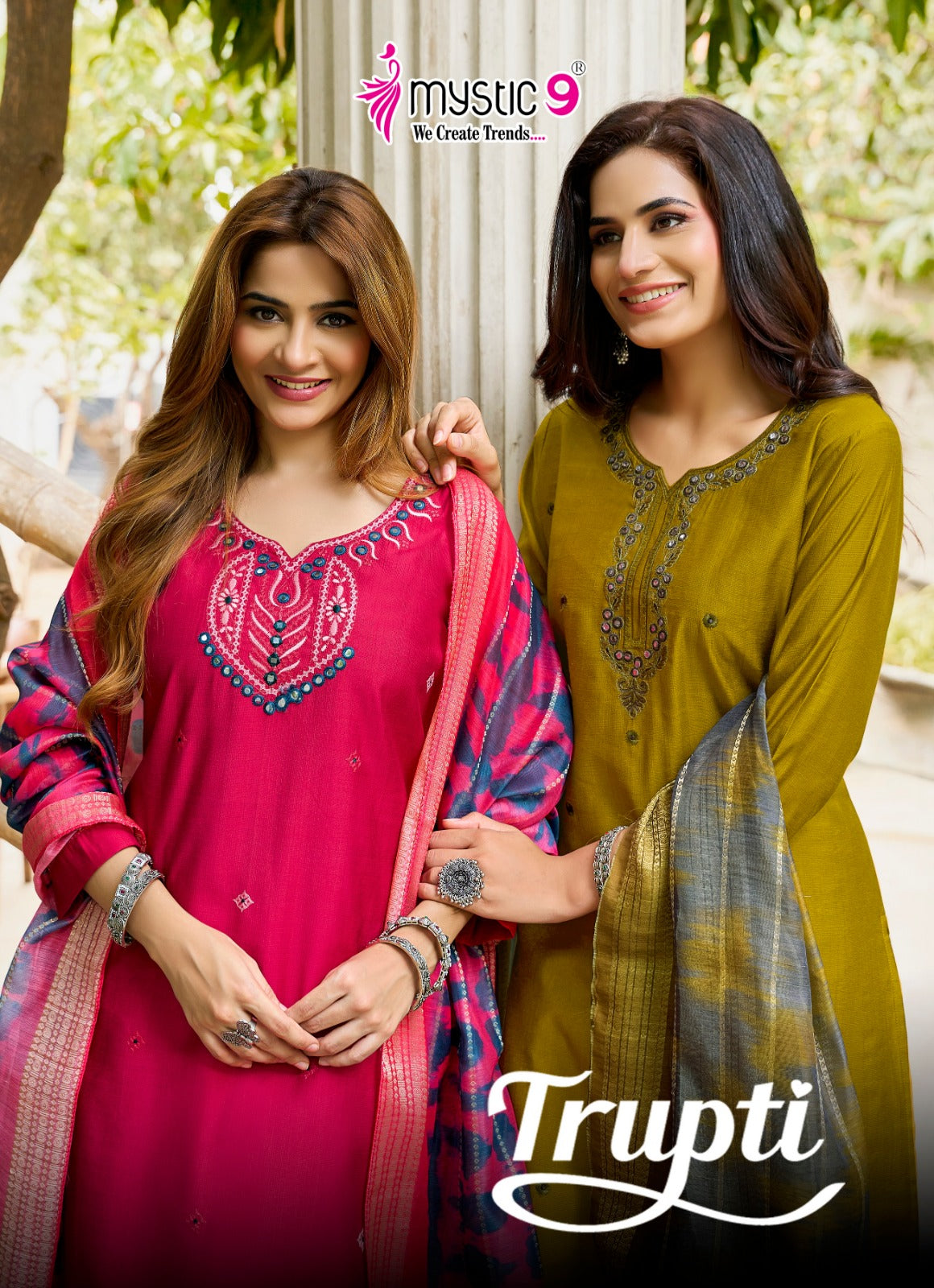 Trupti Vol 1 Mystic 9 Vertican Readymade Pant Style Suits Wholesaler Gujarat