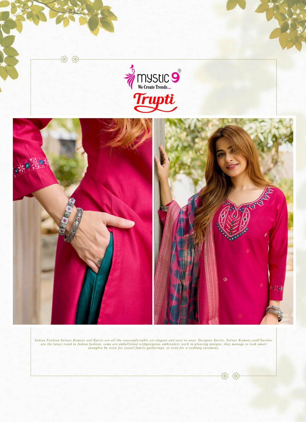 Trupti Vol 1 Mystic 9 Vertican Readymade Pant Style Suits Wholesaler Gujarat