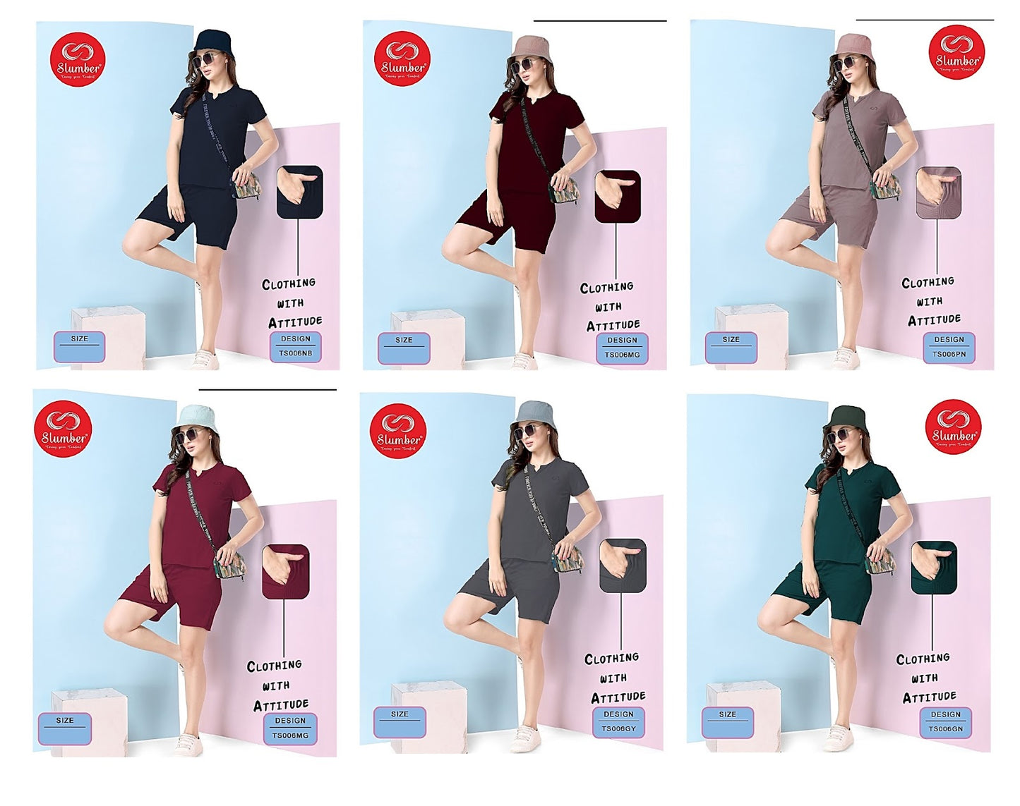 Ts006 Colors Slumber Imported Shorts Night Suits Exporter India