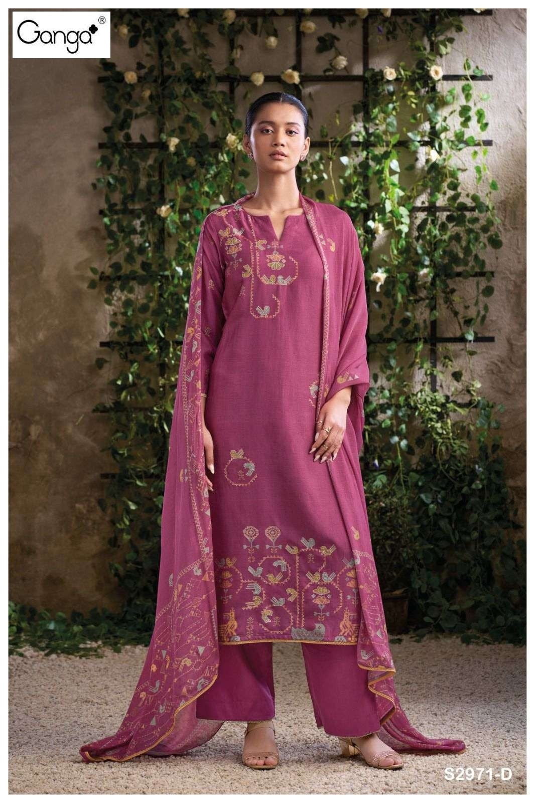 Tsoko 2971 Ganga Premium Bemberg Plazzo Style Suits Manufacturer Ahmedabad