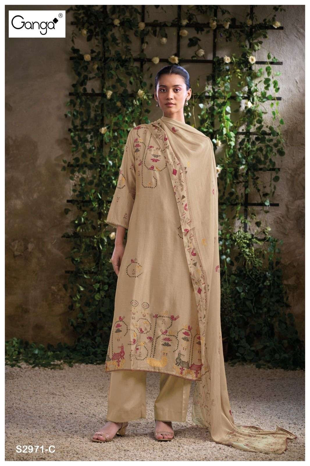 Tsoko 2971 Ganga Premium Bemberg Plazzo Style Suits Manufacturer Ahmedabad