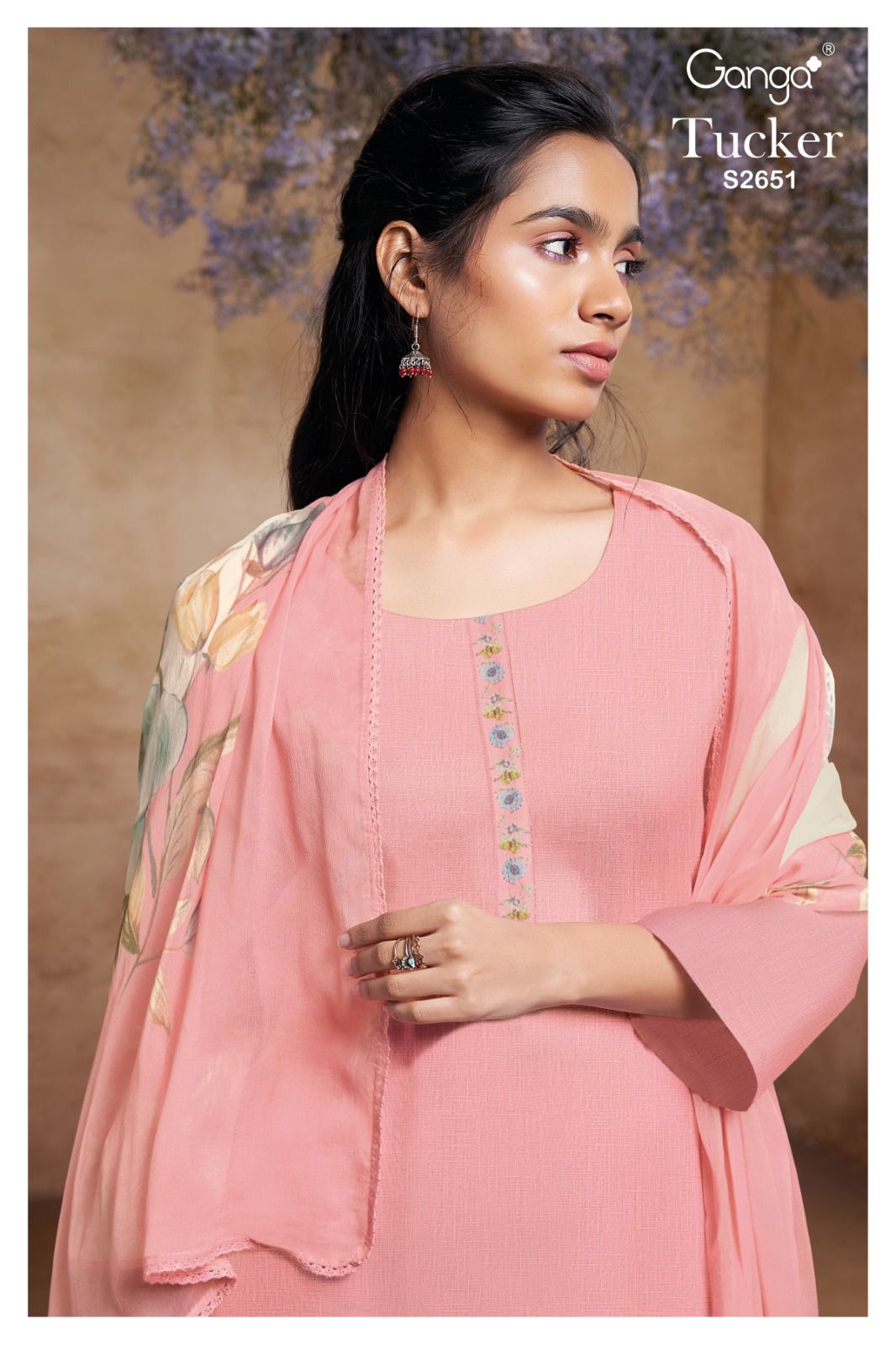 Tucker-2651 Ganga Premium Cotton Plazzo Style Suits Exporter Ahmedabad