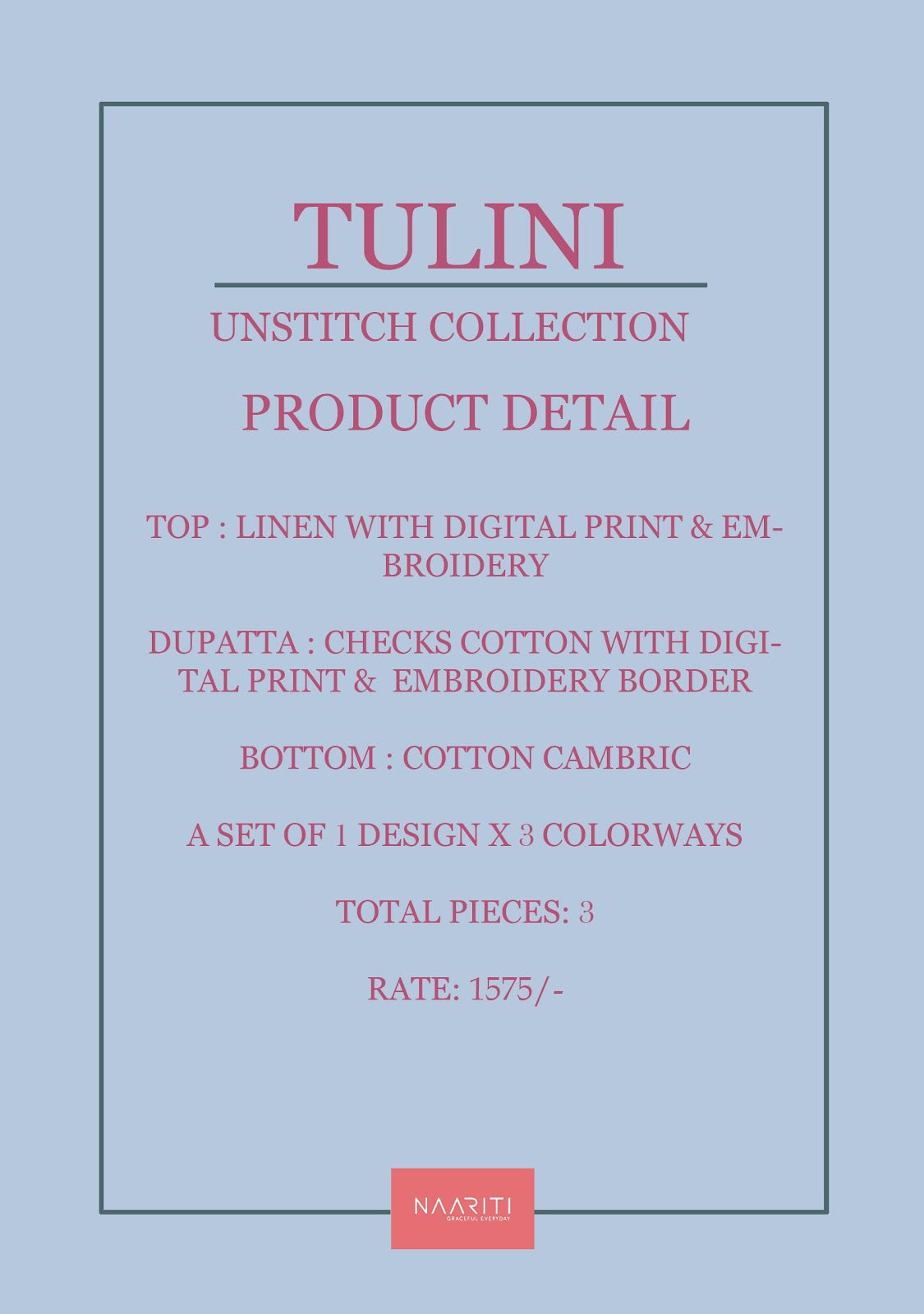 Tulini Naariti Linen Pant Style Suits Supplier India