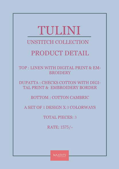 Tulini Naariti Linen Pant Style Suits Supplier India