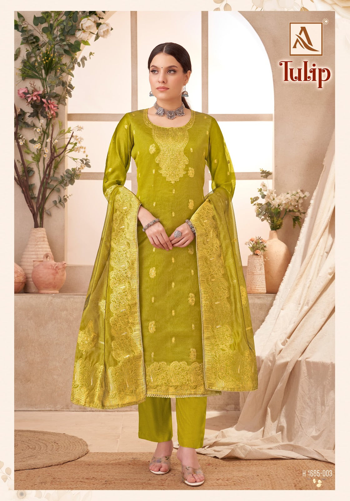 Tulip Alok Jacquard Karachi Salwar Suits Manufacturer Gujarat
