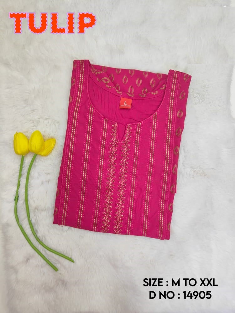Tulip Jnx Rayon Knee Length Kurtis Wholesale Price