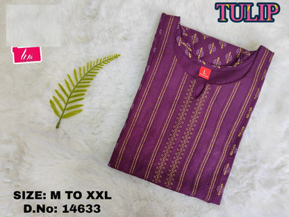 Tulip Jnx Rayon Knee Length Kurtis Wholesale Price
