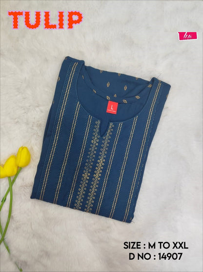 Tulip Jnx Rayon Knee Length Kurtis Wholesale Price