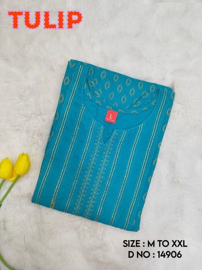 Tulip Jnx Rayon Knee Length Kurtis Wholesale Price