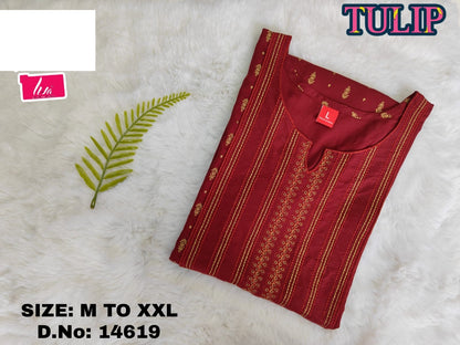 Tulip Liva Jnx Rayon Kurtis Manufacturer