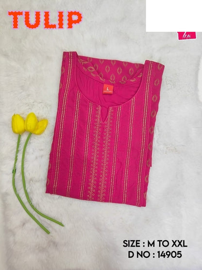 Tulip Liva Jnx Rayon Kurtis Manufacturer