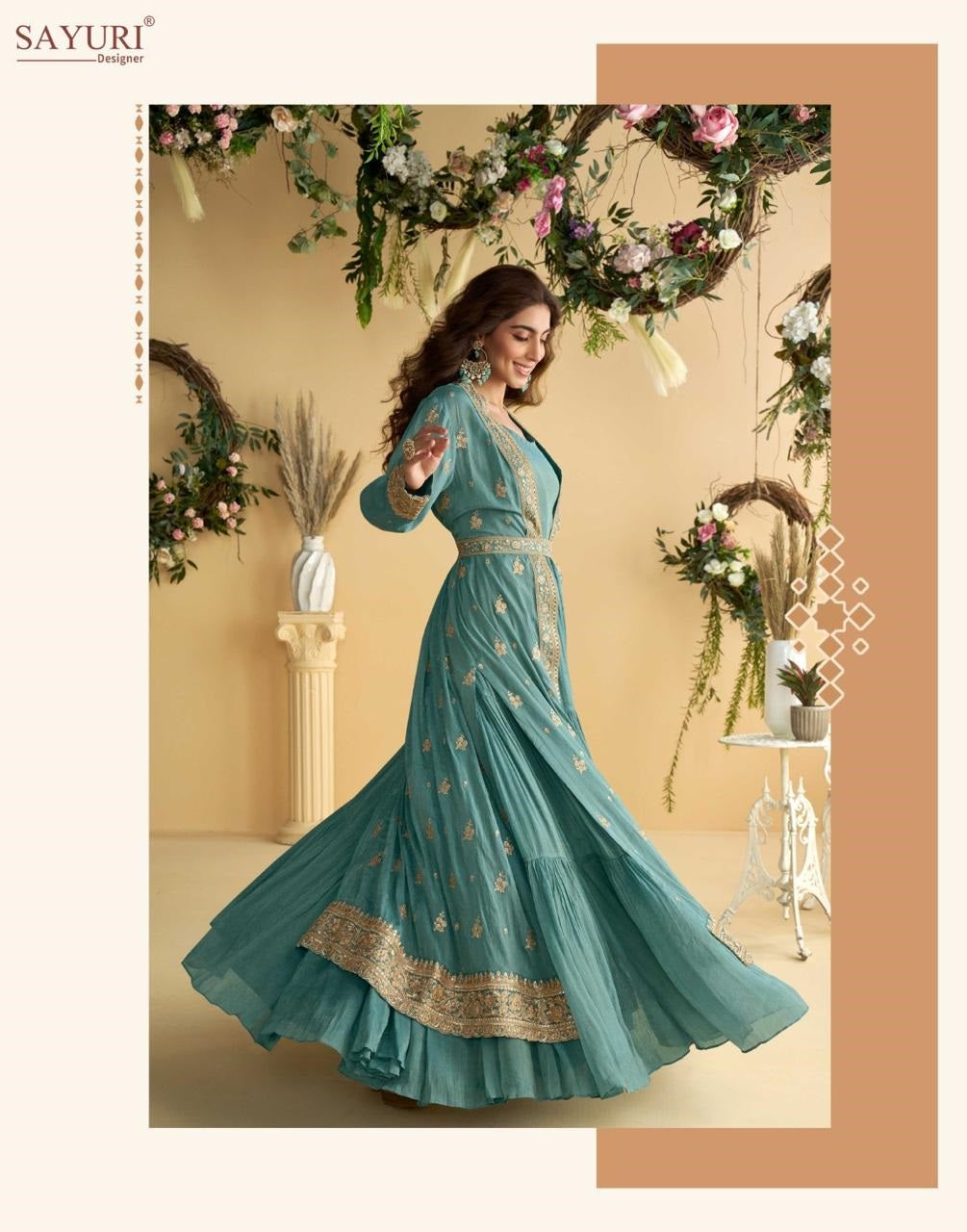 Tulip Sayuri Chinon Silk One Piece Gown Wholesaler Ahmedabad