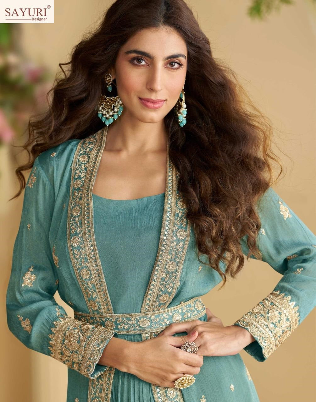 Tulip Sayuri Chinon Silk One Piece Gown Wholesaler Ahmedabad