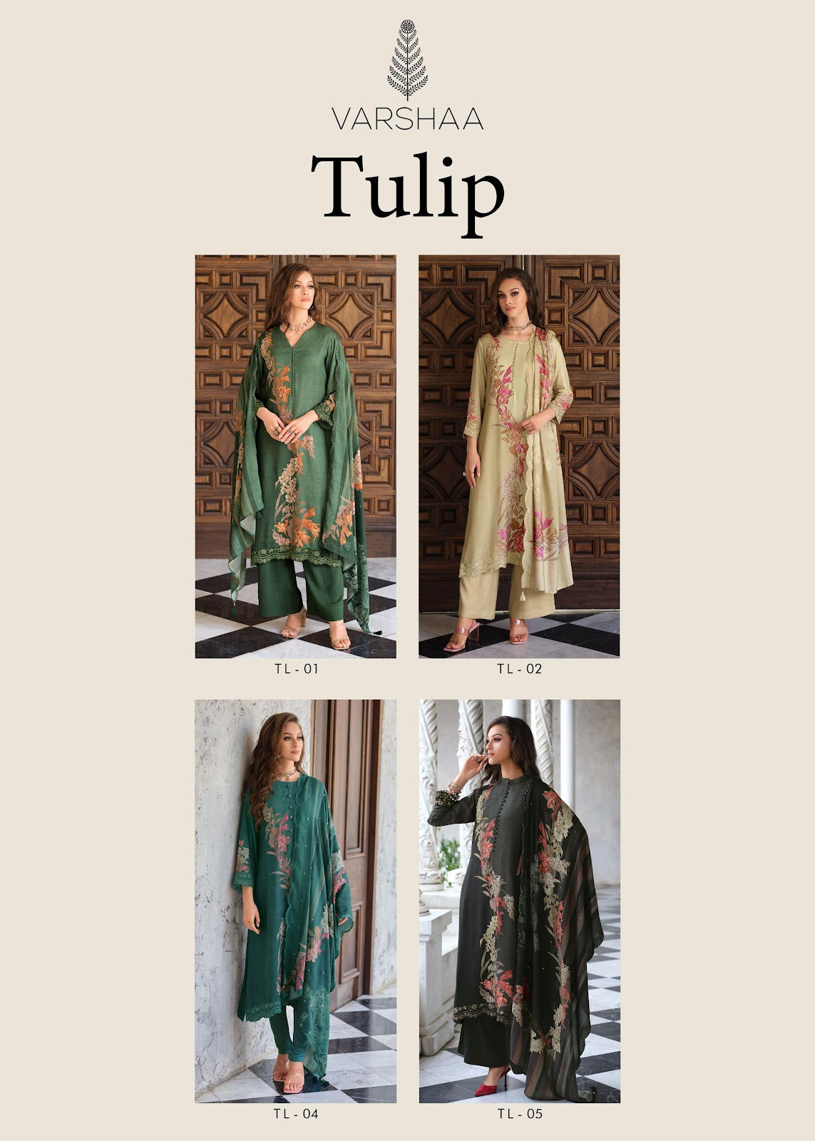 Tulip Varsha Fashions Viscose Muslin Pant Style Suits Supplier Ahmedabad