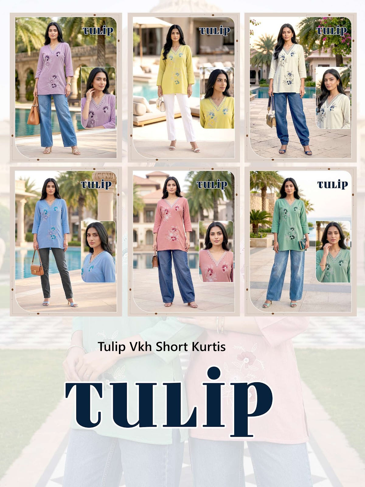 Tulip Vkh Slub Short Kurtis Manufacturer Ahmedabad
