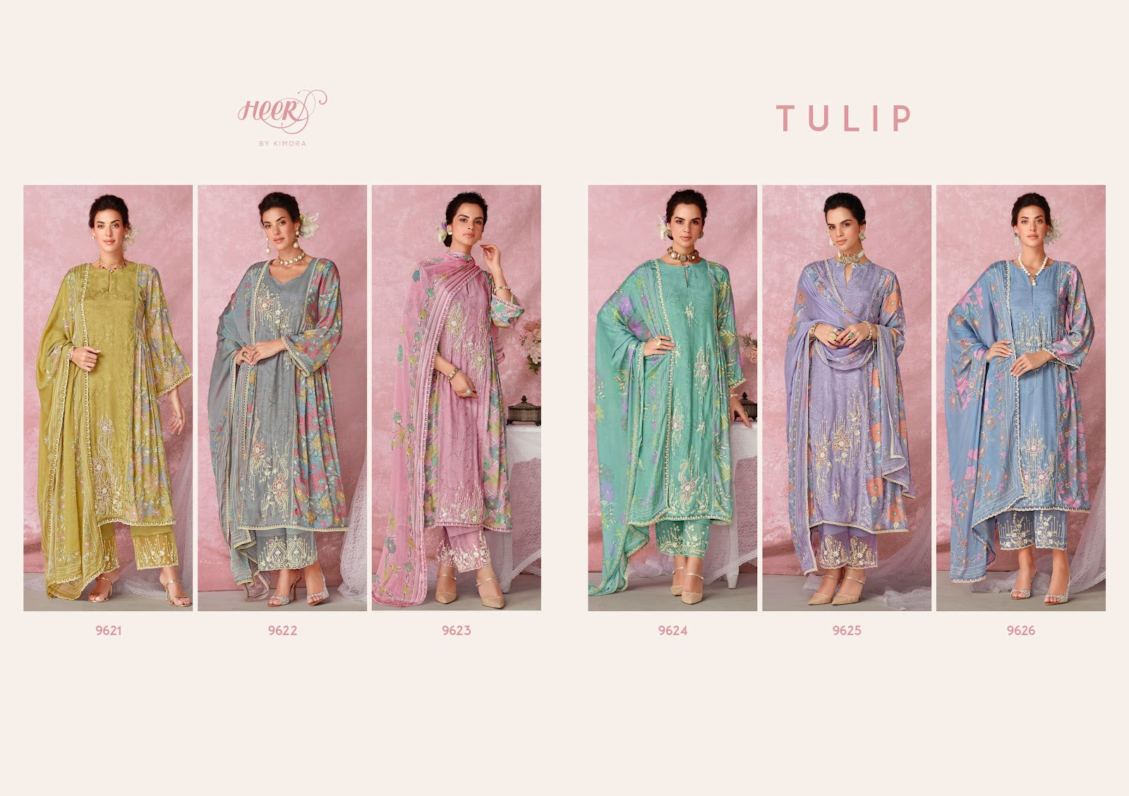 Tulip Vol 206 Heer Pure Muslin Pant Style Suits Exporter Gujarat