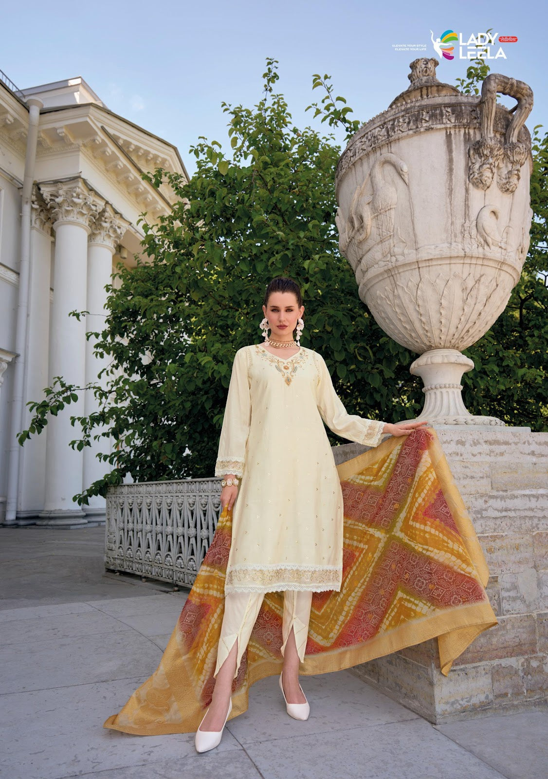 Tulips Vol 2 Ladyleela Viscose Silk Readymade Pant Style Suits Supplier Gujarat