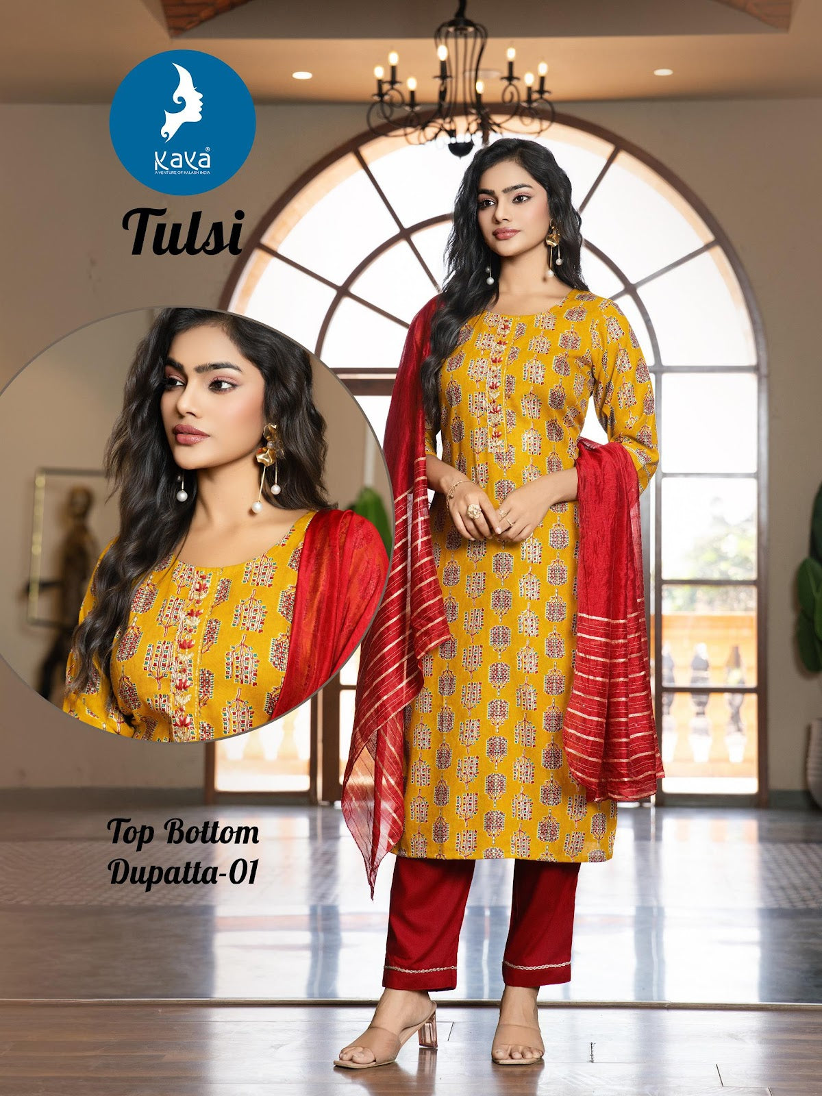 Tulsi Kaya Rayon Readymade Pant Style Suits Supplier Gujarat