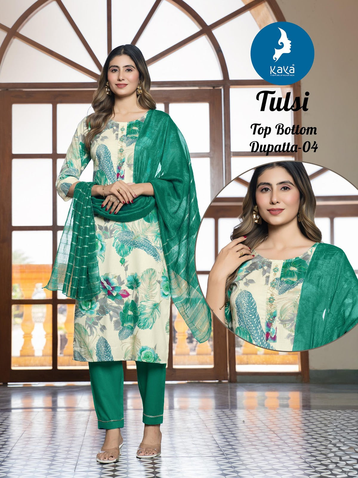 Tulsi Kaya Rayon Readymade Pant Style Suits Supplier Gujarat