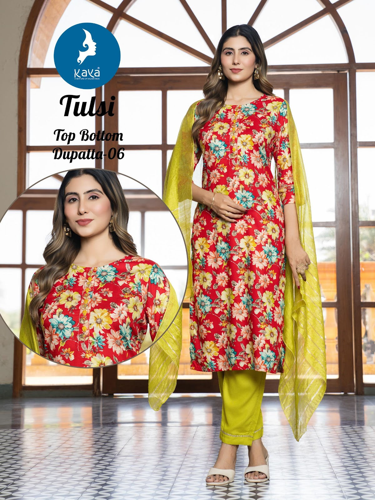 Tulsi Kaya Rayon Readymade Pant Style Suits Supplier Gujarat