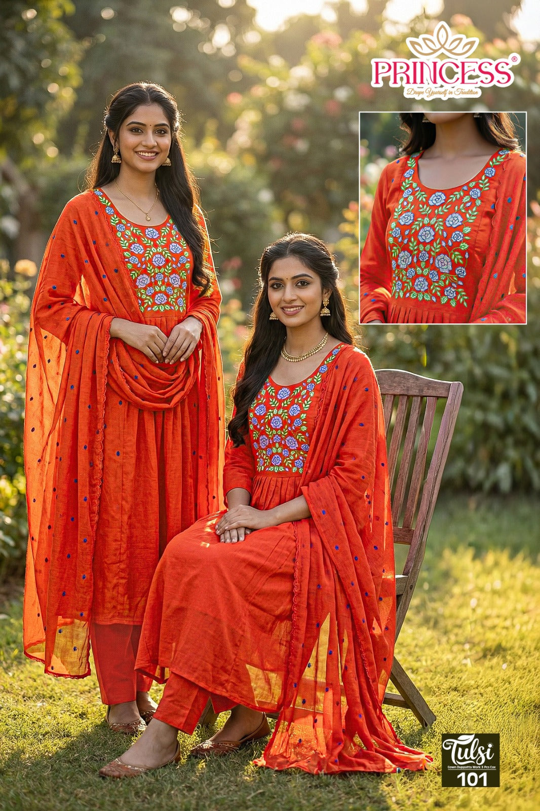 Tulsi Princess Creation Chanderi Readymade Anarkali Suits Exporter India