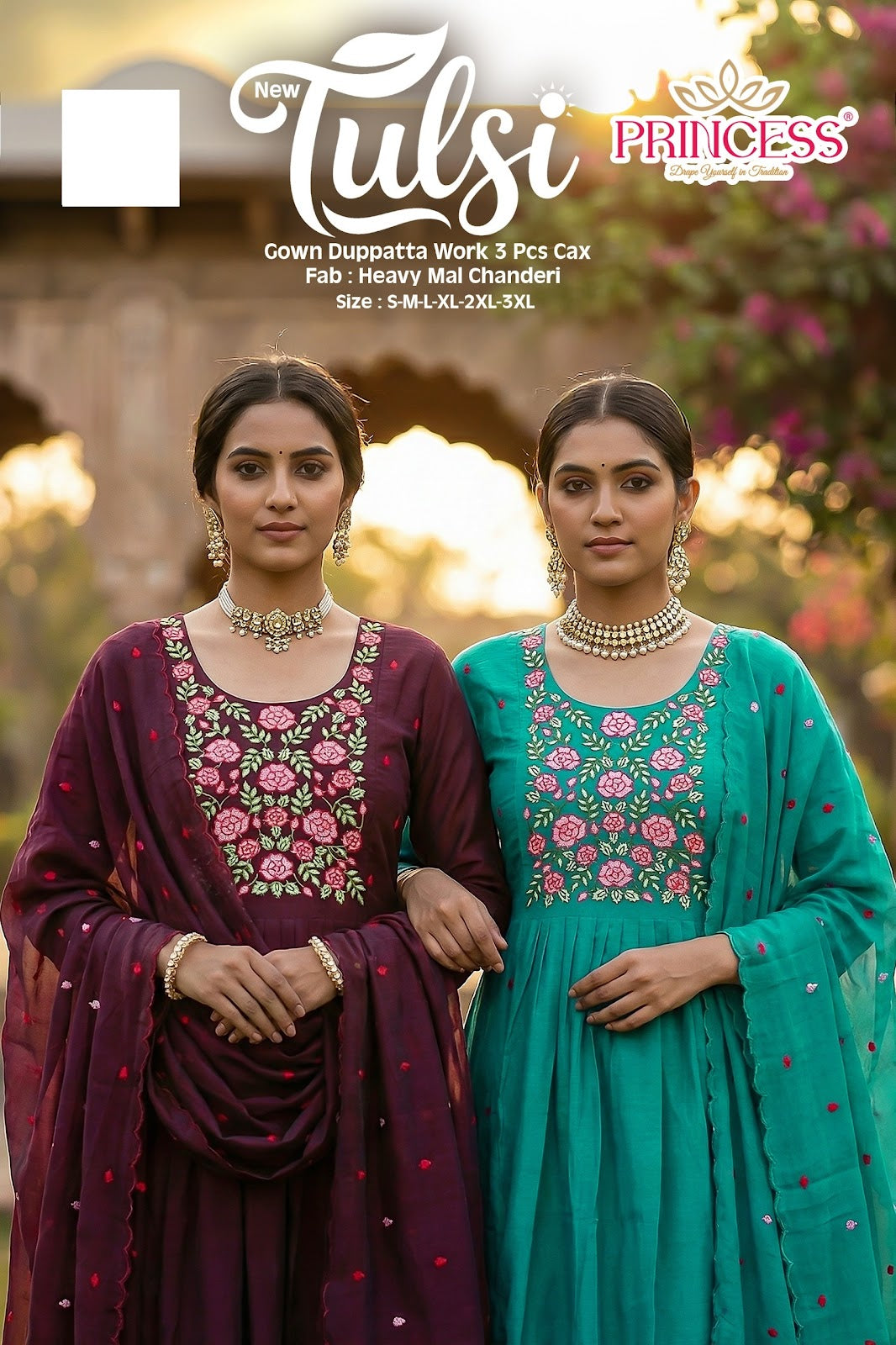 Tulsi Princess Creation Chanderi Readymade Anarkali Suits Exporter India