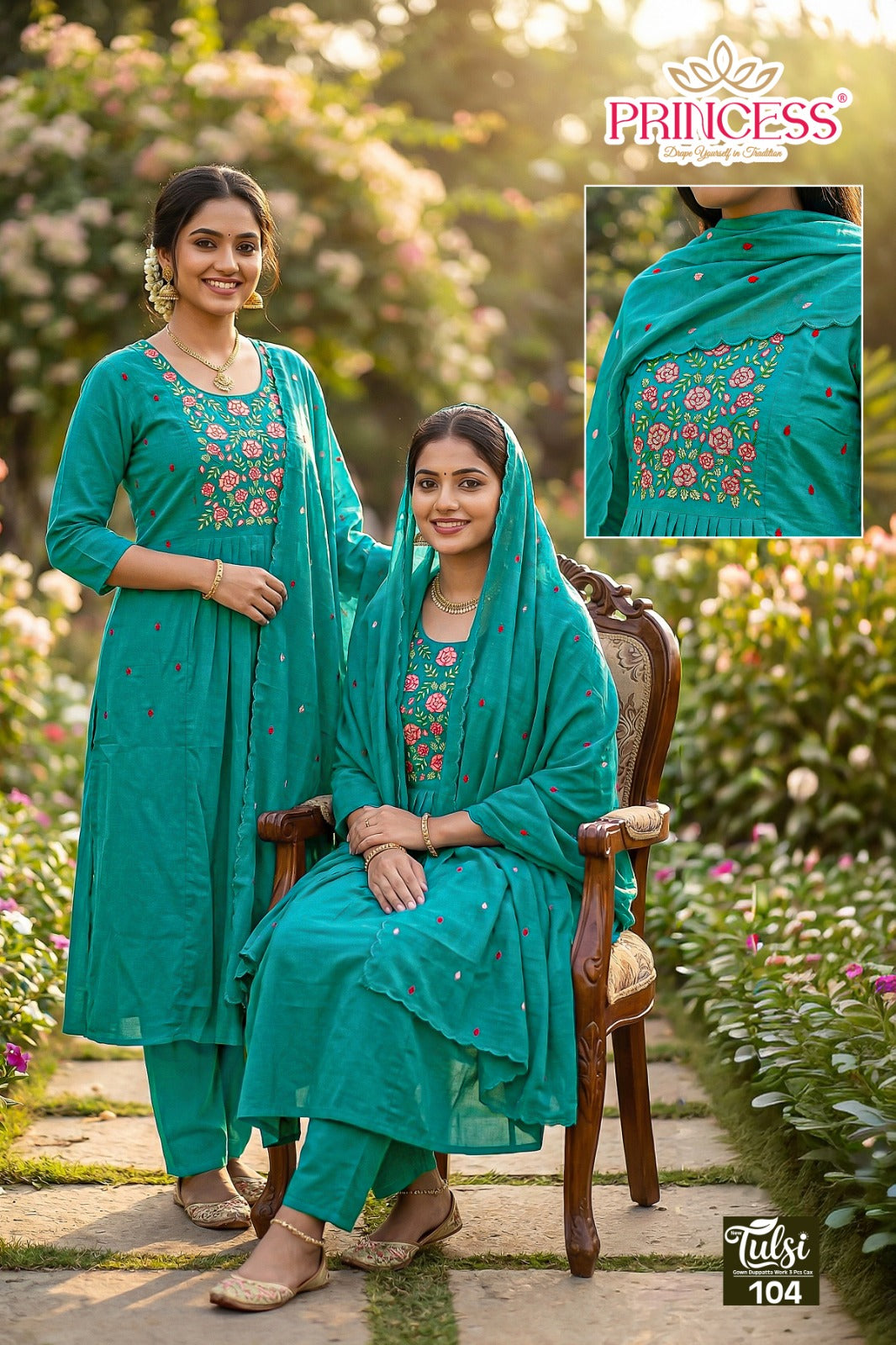 Tulsi Princess Creation Chanderi Readymade Anarkali Suits Exporter India