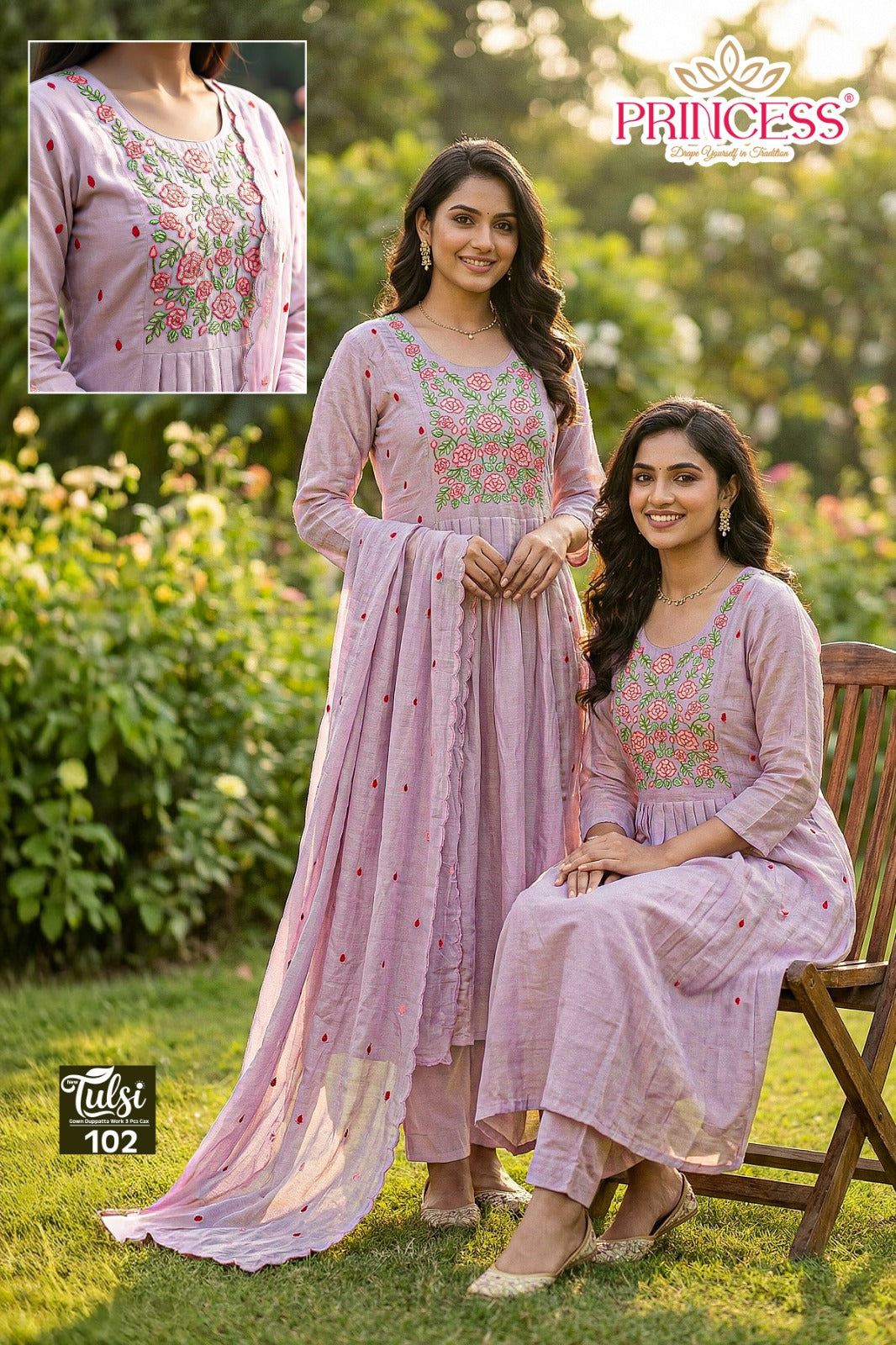 Tulsi Princess Creation Chanderi Readymade Anarkali Suits Exporter India