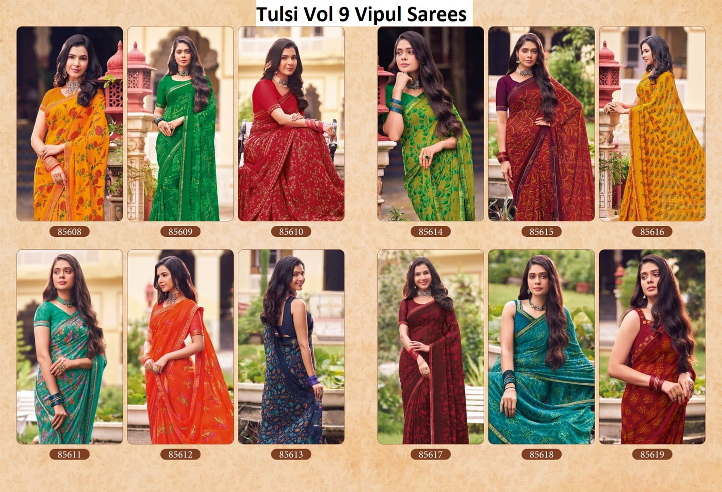 Tulsi Vol 9 Vipul Georgette Sarees Wholesale Rate
