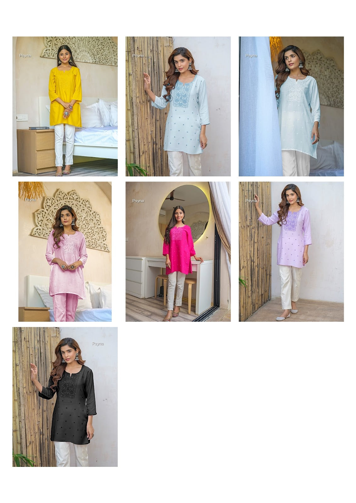 Tunic 130325 Psyna Heavy Rayon Short Kurtis Wholesaler Gujarat