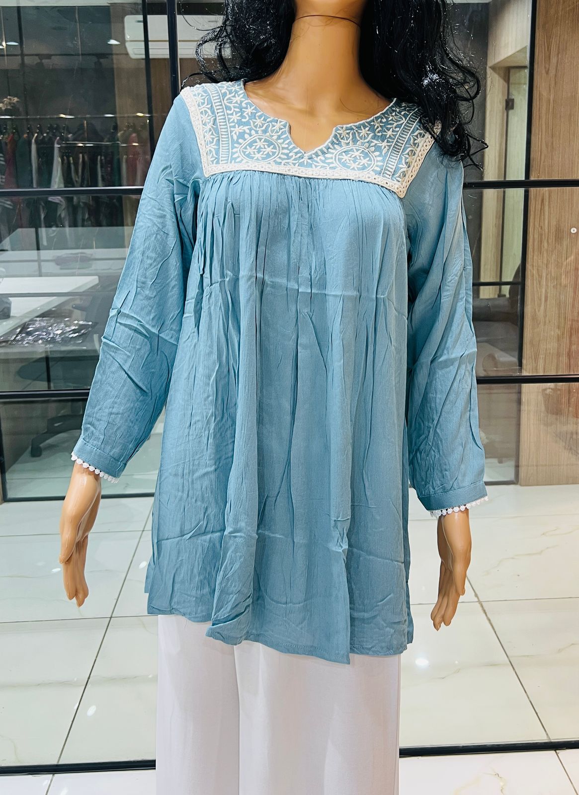 Tunic Nx Bluehills Heavy Rayon Stylish Tops Wholesale Price