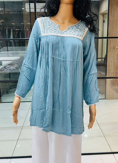 Tunic Nx Bluehills Heavy Rayon Stylish Tops Wholesale Price