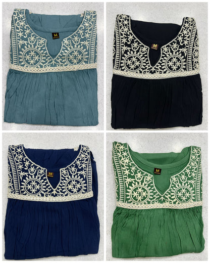 Tunic Nx Bluehills Heavy Rayon Stylish Tops Wholesale Price