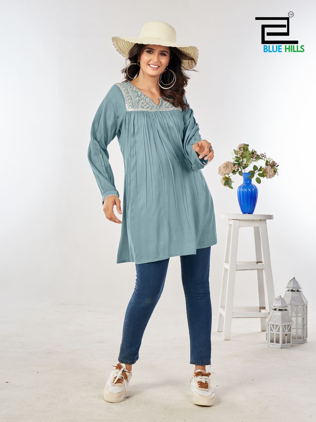 Tunic Nx Bluehills Heavy Rayon Stylish Tops Wholesale Price