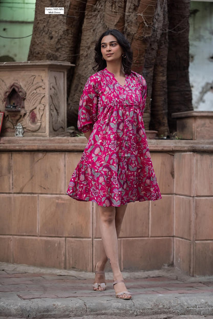 Tunics 1005 Mfs Cotton Midi Dress Wholesaler Ahmedabad
