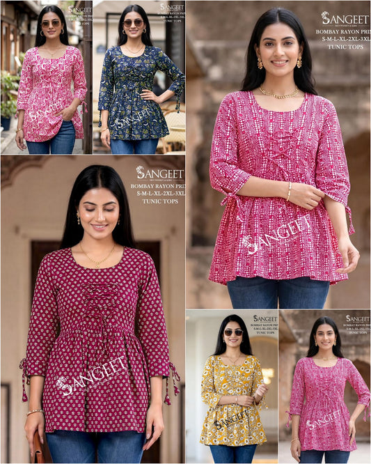 Tunics 2204 Sangeet Bombay Stylish Short Tops Wholesale Rate